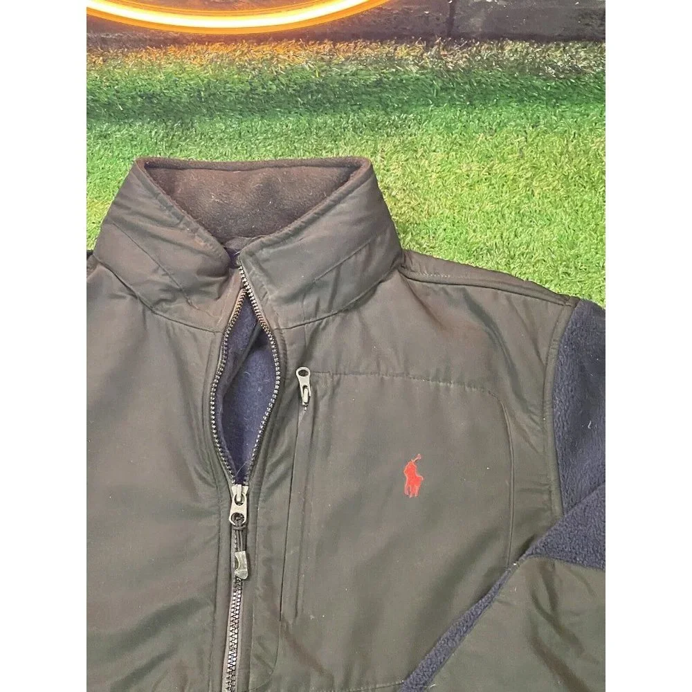 Polo‎ Ralph Lauren Black Fleece Full Zip Up Mens Jacket Size LG Embroidered